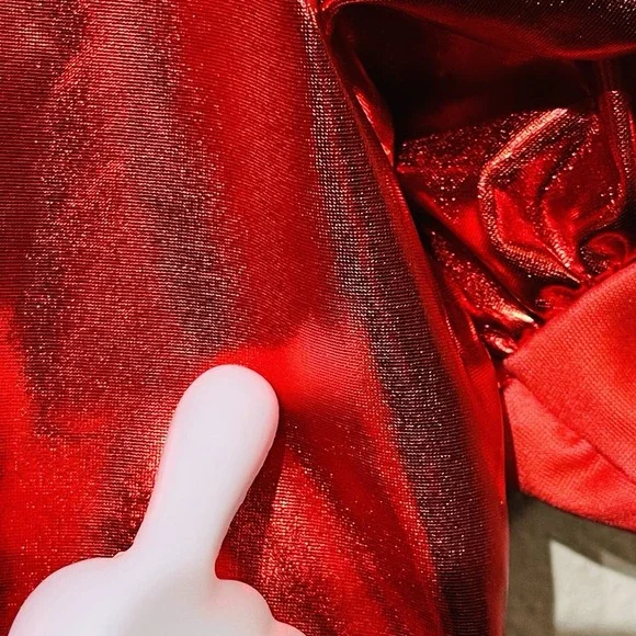 The Rise Of Red Heart Jacket Metallic Red Cropped Costume Euro Size 140/ Us XS/S - Picture 12 of 12